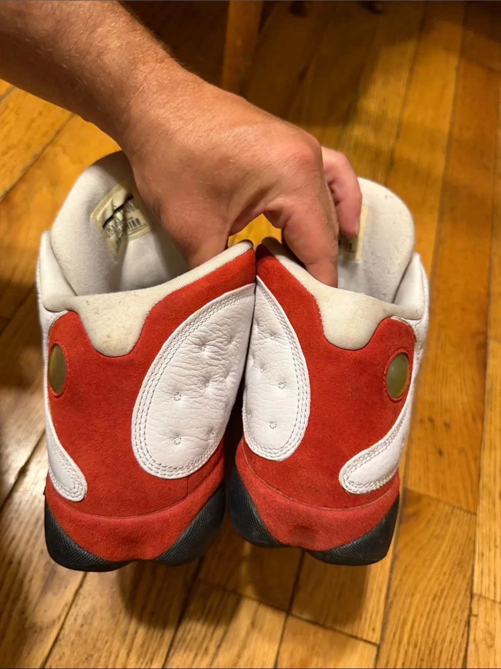 Jordan Men's White and Red Athletic Basketball Shoes